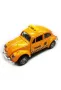 Ретро метална кола VW Beetle Taxi двигател Pull-Back отворени врати и капак 12 см, снимка 6