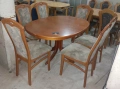 Комплект масивна разтегателна маса с 6 стола, снимка 2