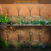 AONESY соларни светлини за декорация на градина, 4 пакета от 32 светодиода, водоустойчиви,топло бяло, снимка 7 - Соларни лампи - 45542100