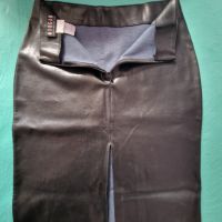 Дълга кожена пола с подарък сатенено потниче, снимка 5 - Поли - 45203100