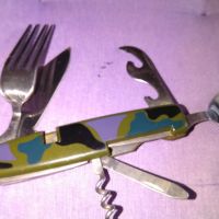 Немско ростфрай туристическо ножче 6 части вилица и лъжица 115х80мм, снимка 6 - Ножове - 45160361