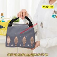 Детска термо чанта за храна - модел сив с рибки - КОД 4188, снимка 3 - Други - 45525843
