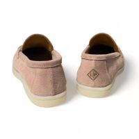 Модерни дамски мокасини изработени от висококачествен естествен велур в цвят пудра , снимка 7 - Дамски ежедневни обувки - 45082358