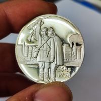 Сребърна монета 5 лева 1974 г, снимка 4 - Нумизматика и бонистика - 40409873