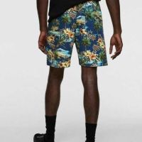 Мъжки плажни шорти с флорална апликация Zara, 97% памук, 3% еластан, L, снимка 2 - Други - 45675452