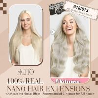 Нова Нано Коса Екстеншън Човешка Коса 20" Платинена Блондинка 50 грама, снимка 5 - Аксесоари за коса - 45352734