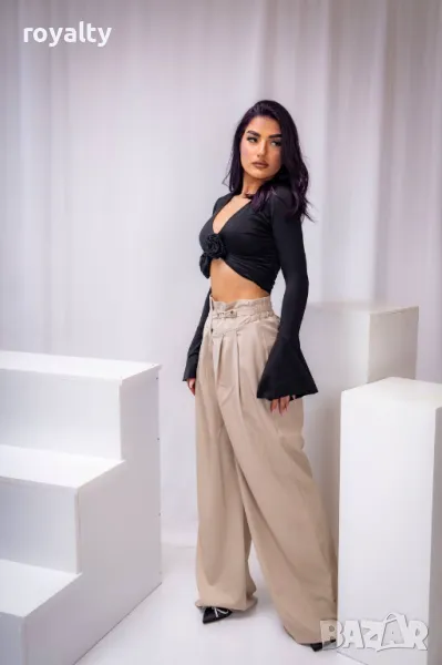 Бежов дамски панталон , снимка 1