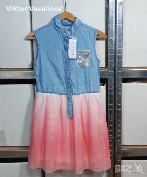 НОВА Детска Ролкя GUESS Размер 14 / 164 см Без Ръкави Дънкова, снимка 1