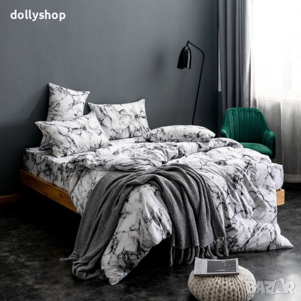 Двулицев Комплект от 3 Части Тенсел - Мрамор, снимка 1