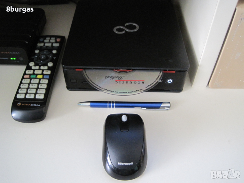 Fujitsu Esprimo Q520 Mini PC с DVD, i3-4160T, 4GB RAM, 500GB, подарък безжична мишка Microsoft, снимка 1