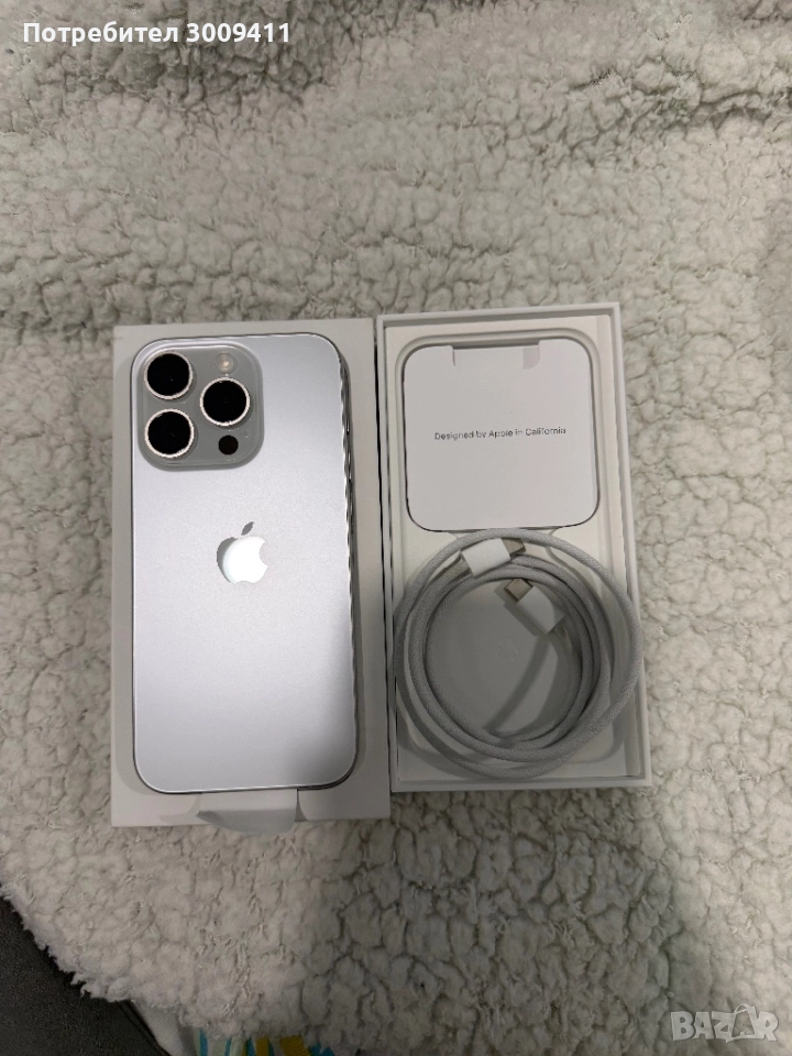 Продавам IPhone 15 Pro, White Titanium, 128GB, снимка 1