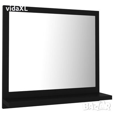 vidaXL Огледало за баня, черно, 40x10,5x37 см, инженерно дърво（SKU:804554, снимка 1