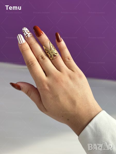 Красив дамски пръстен от неръждаема стомана тип пеперуда, снимка 1