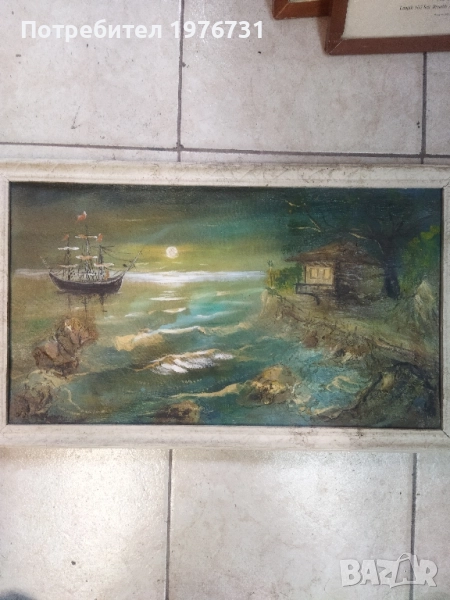 Стара Българска картина Море- Маринизъм , снимка 1