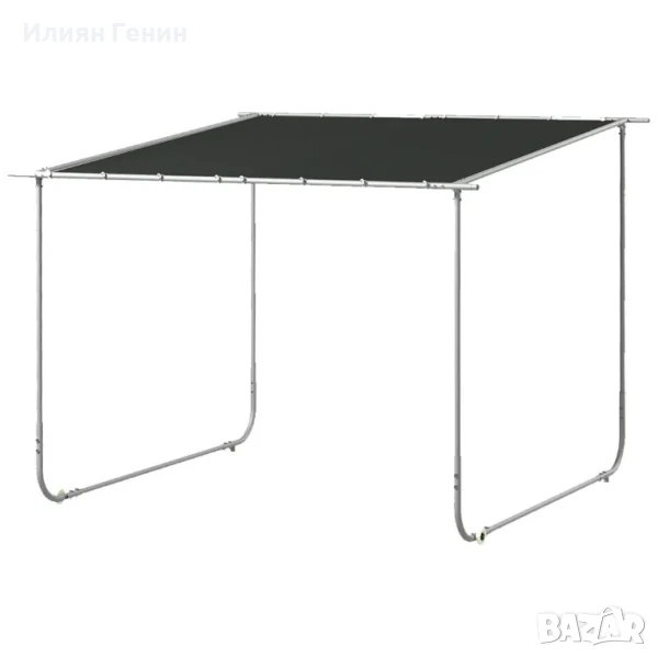 Мобилна беседка Outsunny, с колела, включва чували с пясък, метална рамка, 3x3 м, сива, снимка 1