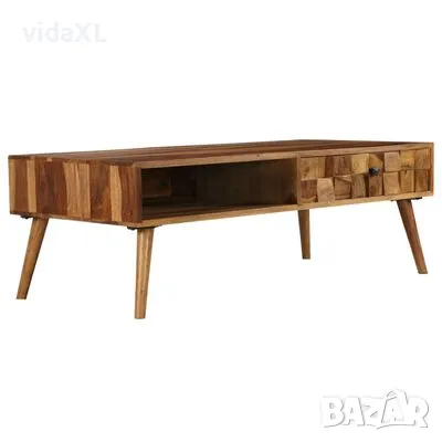 vidaXL Маса за кафе, шишам масив, финиш цвят пчелен мед, 110x50x37 cм(SKU:246201), снимка 1