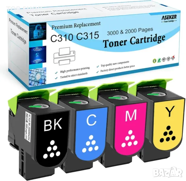 ASEKER C310 C315 Тонер касети, за Xerox C310 C310DNI C315 C315DNI,4 бр, снимка 1