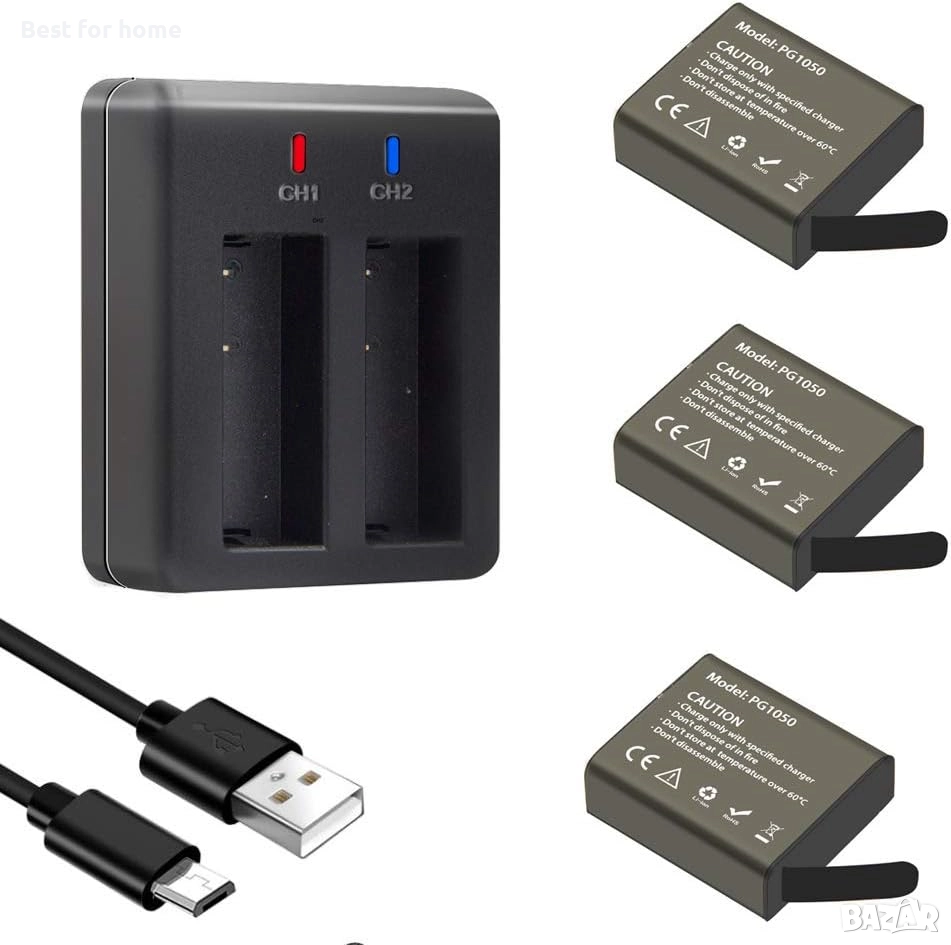 Батерия за екшън камера 3 x 1050mAh, снимка 1