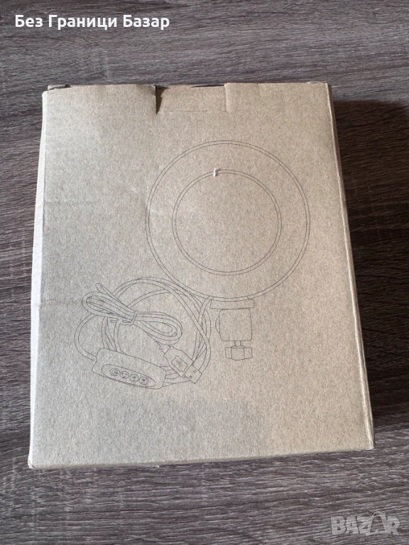 Нова Кръгла LED лампа за бюро с равномерна светлина за онлайн срещи и съдържание, снимка 1