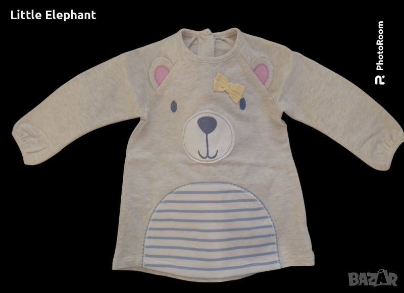 Туника с дълъг ръкав за 9-12 мес момиченце"Happy Teddy bear",колекция"Animals",Англия/нова, снимка 1