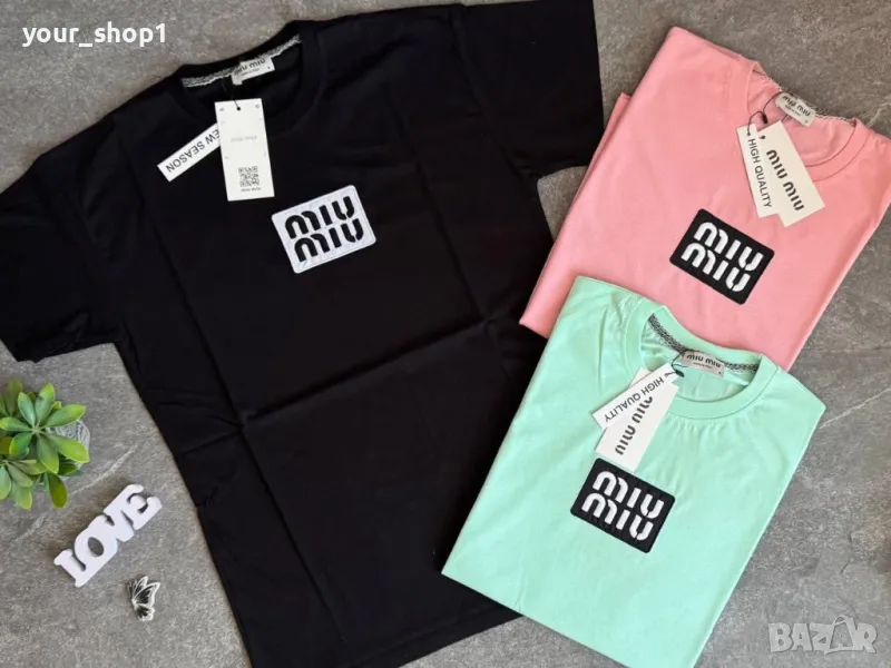 Miu Miu дамска тениска бродирано лого , снимка 1