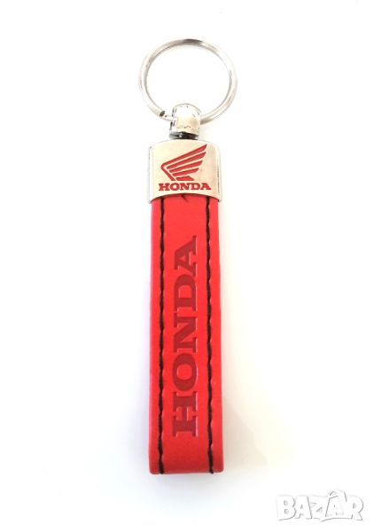 Автомобилен кожен ключодържател / за Honda Хонда / червен цвят / стилни елегантни авто аксесоари, снимка 1
