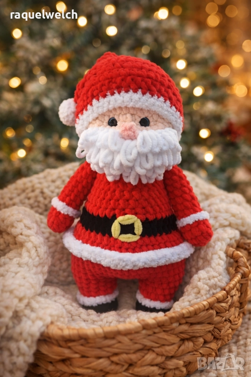 Ръчно Изплетен Дядо Коледа "Амигурими", снимка 1