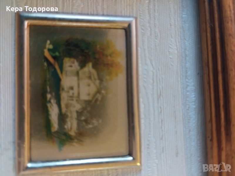 Старинна картина със златен варак и сертификат, снимка 1