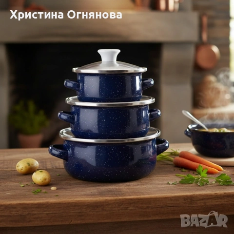 Комплект от 3 тенджери - 16см, 18см, 20см, снимка 7 - Прибори за хранене, готвене и сервиране - 53333522