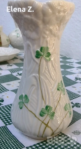 Belleek малка Daisy vase - ръчно изработена и рисувана в Ирландия, снимка 2 - Вази - 52505460