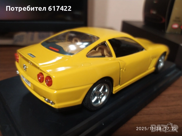 1:24 Метален модел на Ferrari 550 Maranello -Burago, снимка 5 - Колекции - 52576878