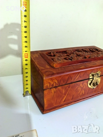 Прекрасна Дървена Кутия За Бижута,Дранкулки, снимка 9 - Антикварни и старинни предмети - 52510737