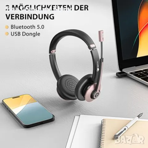 Нови Bluetooth Слушалки с Микрофон + USB | Шумопотискане, 26ч Батерия, снимка 3 - Слушалки и портативни колонки - 50167497