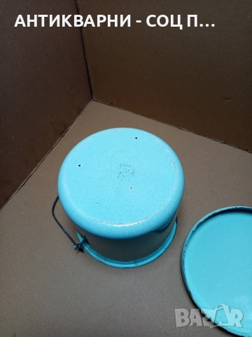 Соц Стара Емайлирана Съдинка Съд За Мляко 4лт. , снимка 7 - Антикварни и старинни предмети - 51913652