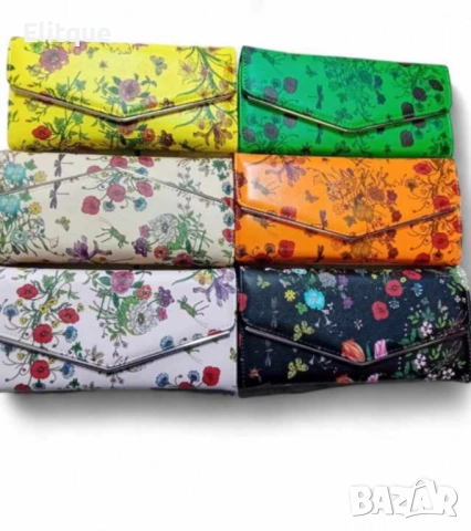 Дамска чанта тип плик, клъч на цветя, снимка 5 - Портфейли, портмонета - 52854723