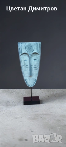 Африканска маска  Винтидж статуетка  Произход Холандия , снимка 2 - Статуетки - 53736899