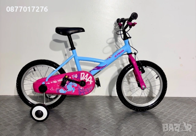 Детски велосипед С ПОМОЩНИ за момиче Btwin 16 цола/ колело, снимка 5 - Велосипеди - 53781505