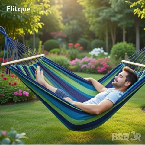 Хамак XXL с възглавница и чанта — максимален комфорт до 250 кг за релакс навън, снимка 6 - Други стоки за дома - 53326165