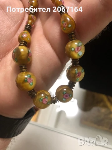 Гердан от художествено стъкло, снимка 4 - Колиета, медальони, синджири - 51020605