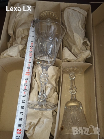 Кристални чаши от 80-те, снимка 4 - Сервизи - 53576606