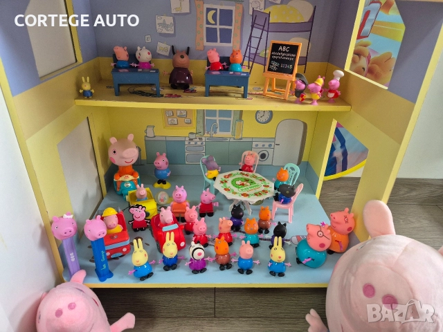 детска дървена къща, дъска с фигурки на Пепа Пиг и Писта, снимка 3 - Образователни игри - 52811377