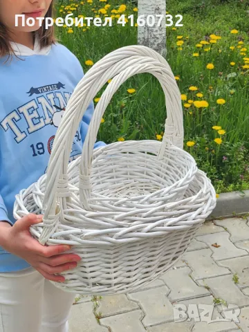 Подаръчни бели и кафяви плетени овални  кошници,  кошница за декорация , снимка 8 - Декорация за дома - 49966899