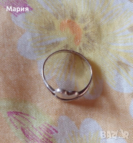 Сребърен пръстен със сърчице, снимка 3 - Пръстени - 53056647