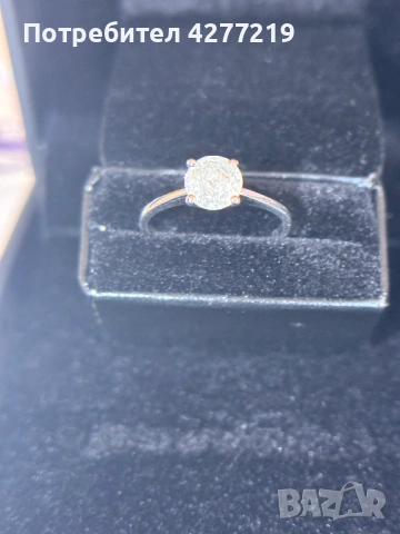 Пръстен с естествен диамант, снимка 2 - Пръстени - 54293394