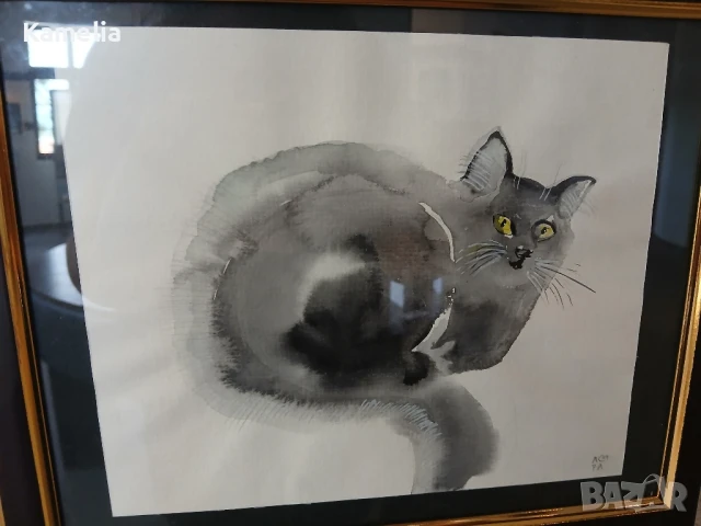 Картина: Черна котка , снимка 2 - Картини - 51030477