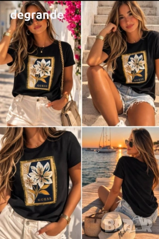 🍬🍬🍬Дамски Тениски #Chanel #Guess Лого Бродерия, снимка 3 - Тениски - 54164891