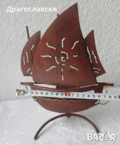 Морска декорация: стойка за бутилка, лодка стар кръстоносен кораб яхта платна макет дърво, снимка 12 - Други ценни предмети - 28872455