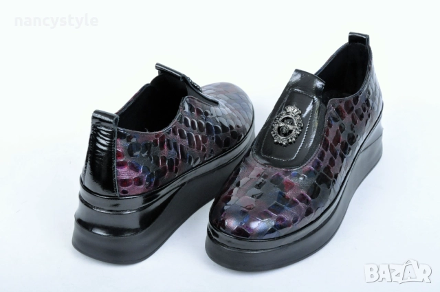 NEW! Ефектни дамски обувки Естествена кожа - Лак - Два цвята, снимка 8 - Дамски ежедневни обувки - 51719499