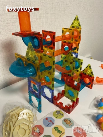 Магнитен конструктор Iso Trade - Писта с топки, 96 части, снимка 6 - Игри и пъзели - 53138845