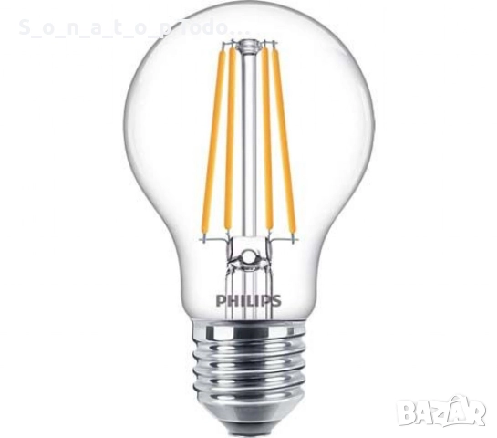 Комплект 3 броя LED крушки Philips Е27 7W 806LM 2700K, снимка 2 - Крушки - 51436367